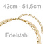 Collier Halskette 2-reihig Edelstahl goldfarben beschichtet 51,5 cm