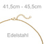 Collier Halskette mit Anhänger Edelstahl gelbgoldfarben beschichtet 45,5 cm