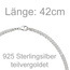 Collier Halskette 925 Sterling Silber bicolor vergoldet 42 cm