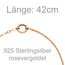 Collier 925 Sterling Silber rotgold vergoldet 42 cm