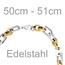 Collier Halskette Edelstahl bicolor vergoldet 51 cm