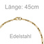 Collier Halskette Edelstahl vergoldet 45 cm