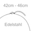 Collier Halskette Edelstahl mit 5 Perlen 46 cm