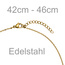 Collier Halskette Edelstahl vergoldet mit 5 Perlen 46 cm