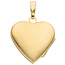 Medaillon Herz 375 Gold Gelbgold bicolor Herzanhänger