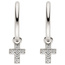 Creolen Kreuz 925 Silber 12 Zirkonia Ohrringe Silbercreolen Silberohrringe