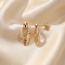 Ohrstecker oval 333 Gelbgold diamantierte Ohrringe