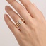 Damen Ring Blume 925 Sterling Silber vergoldet 24 Zirkonia Silberring
