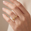 Damen Ring floral 925 Sterling Silber vergoldet 5 Zirkonia Silberring