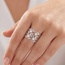 Damen Ring Blume 925 Sterling Silber 8 Zirkonia Silberring