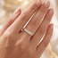 Damen Ring schmal 925 Sterling Silber vergoldet 18 Zirkonia Silberring