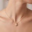 Collier Halskette 925 Silber vergoldet mattiert 8 Zirkonia 45 cm Kette