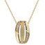 Collier Halskette 925 Silber vergoldet mattiert 8 Zirkonia 45 cm Kette