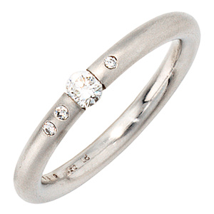 Damen Ring 950 Platin 4 Diamanten Brillanten 0,20ct. Platinring