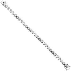 Armband 925 Sterling Silber 29 Zirkonia 19 cm Silberarmband Kastenschloss
