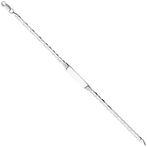 Schildband 925 Sterling Silber 19 cm Gravur ID Armband Karabiner