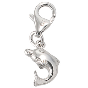 Einhänger Charm Delfin 925 Sterling Silber rhodiniert