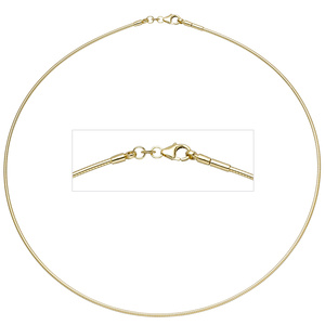 Halsreif 333 Gelbgold 1,5 mm 45 cm Gold Kette Halskette Goldhalsreif Karabiner