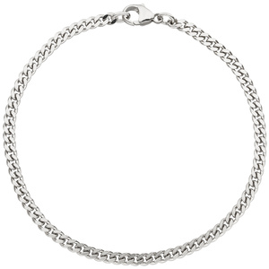 Panzerarmband 585 Weißgold massiv 21 cm Gold Armband Weißgoldarmband Karabiner