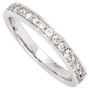 Damen Ring 585 Gold Weißgold 17 Diamanten Brillanten 0,50ct. Weißgoldring
