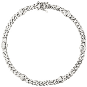 Armband 585 Gold Weißgold 6 Diamanten Brillanten 0,30ct. 19 cm Weißgoldarmband