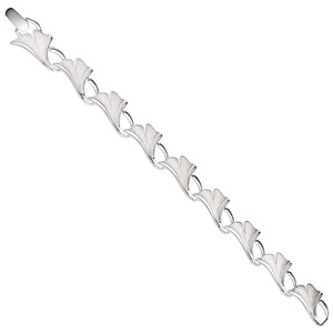 Armband Ginko Ginkgo 925 Sterling Silber mattiert 19 cm Silberarmband