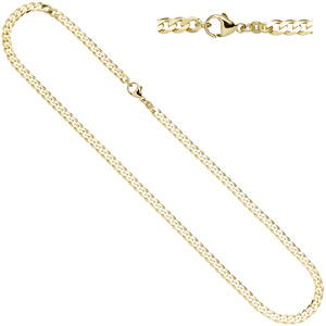 Panzerkette 333 Gelbgold 4,9 mm 50 cm Karabiner Gold Kette Goldkette Halskette