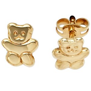 Kinder Ohrstecker Teddy-Br 333 Gold Gelbgold Ohrringe Kinderohrringe