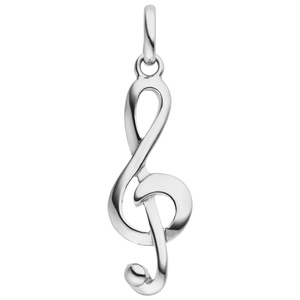 Anhänger Notenschlüssel Musik 925 Sterling Silber rhodiniert