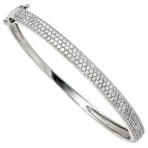Armreif Armband 925 Sterling Silber mit 145 Zirkonia Silberarmreif
