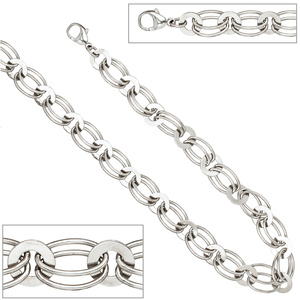 Halskette Kette 925 Sterling Silber rhodiniert 45 cm Silberkette Karabiner
