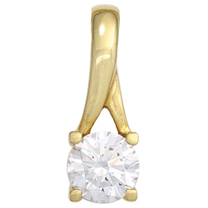 Anhänger 333 Gold Gelbgold 1 Zirkonia Goldanhänger