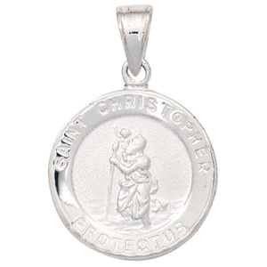 Kinder Anhänger Schutzpatron Christophorus 925 Silber mattiert Kinderanhänger