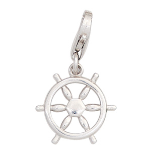 Einhänger Charm Steuerrad 925 Sterling Silber rhodiniert