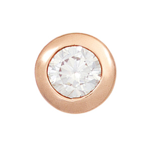 Anhänger rund 925 Sterling Silber rotgold vergoldet 1 Zirkonia