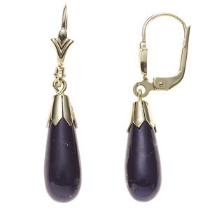 Boutons Tropfen 333 Gold Gelbgold 2 Lapislazuli blau Ohrringe Ohrhänger