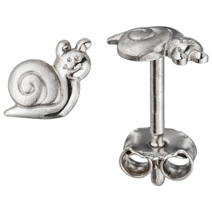 Kinder Ohrstecker Schnecke 925 Sterling Silber teil matt Ohrringe Kinderohrringe