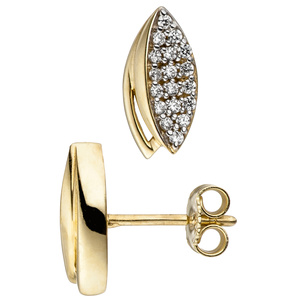 Ohrstecker 333 Gold Gelbgold mit 36 Zirkonia Ohrringe Goldohrringe