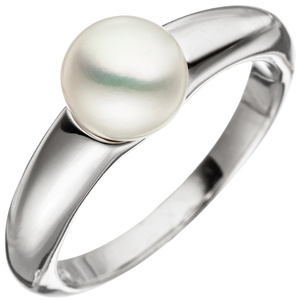 Damen Ring 925 Sterling Silber 1 Swasser Perle Perlenring Silberring