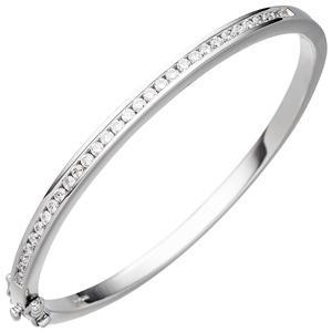 Armreif Armband 925 Sterling Silber mit 31 Zirkonia Silberarmband Silberarmreif