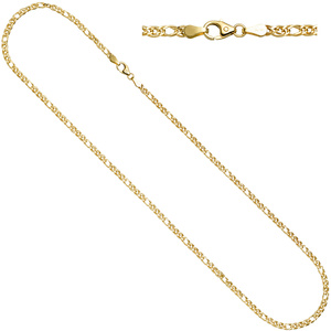 Zwillings-Panzerkette 585 Gelbgold 3 mm 45 cm Gold Kette Halskette Goldkette