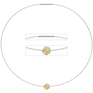 Collier Kette mit Anhnger aus Edelstahl mit 585 Gold kombiniert matt 42 cm