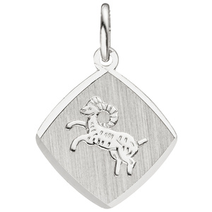 Anhänger Sternzeichen Widder 925 Sterling Silber matt Sternzeichenanhänger