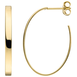 Halbcreolen oval 925 Sterling Silber gold vergoldet Ohrringe Creolen