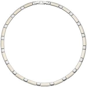 Collier Halskette Halsreif Edelstahl teil matt 47 cm Kette