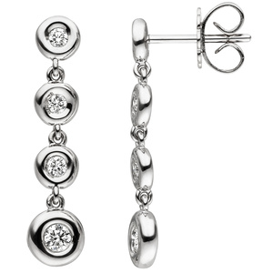 Ohrhänger 585 Gold Weißgold 8 Diamanten Brillanten Ohrringe Diamantohrringe