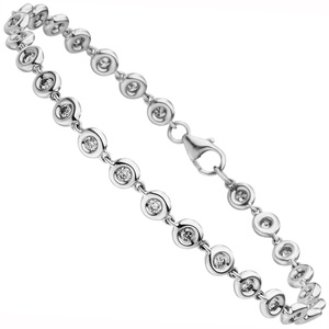Armband 585 Gold Weißgold 27 Diamanten Brillanten 0,85ct. 18 cm Tennisarmband
