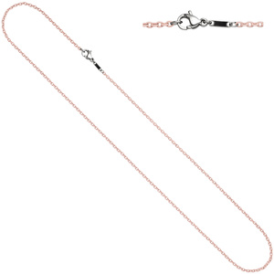 Rundankerkette Edelstahl rosa lackiert 42 cm Kette Halskette Karabiner