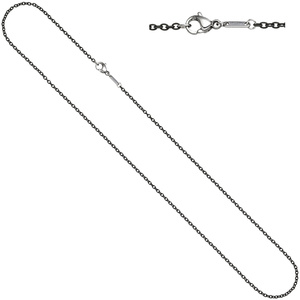 Rundankerkette Edelstahl grau lackiert 42 cm Kette Halskette Karabiner