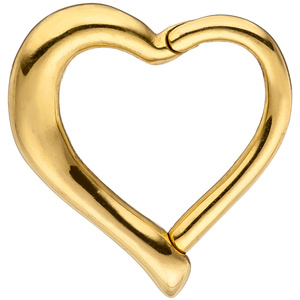 Segmentring Herz Edelstahl gold farben beschichtet Scharnier Ringstrke 1,2 mm